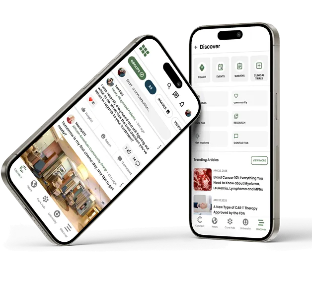 Phones with HealthTree app open