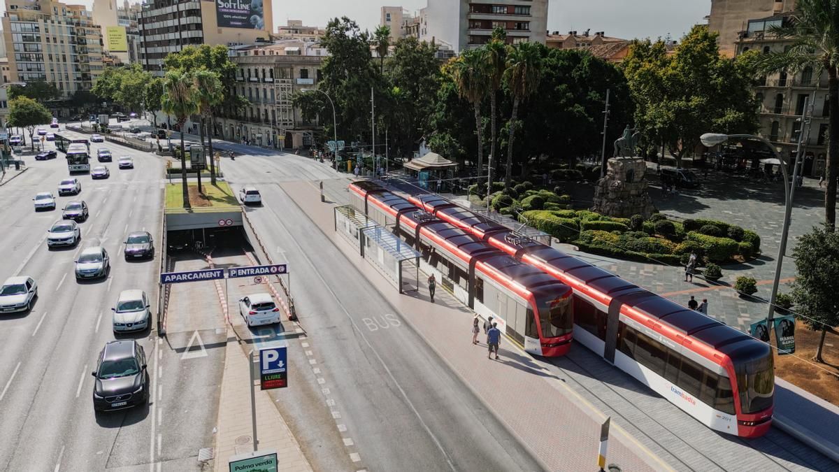 El nuevo tranvía llega a Palma.