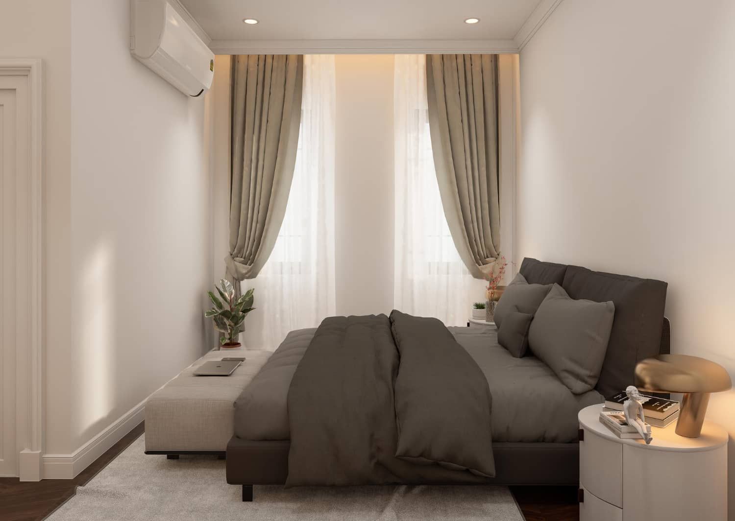 Cortinas para dormitorio con efecto de hotel