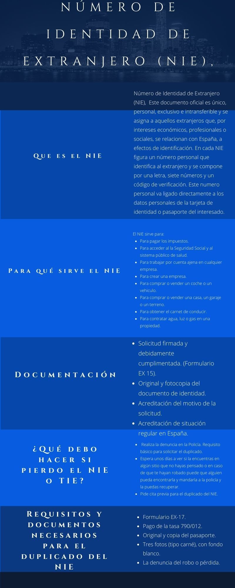 Infografia / NÚMERO DE IDENTIDAD DE EXTRANJERO (NIE). PARA QUE SIRVE Y CÓMO SOLICITARLO
