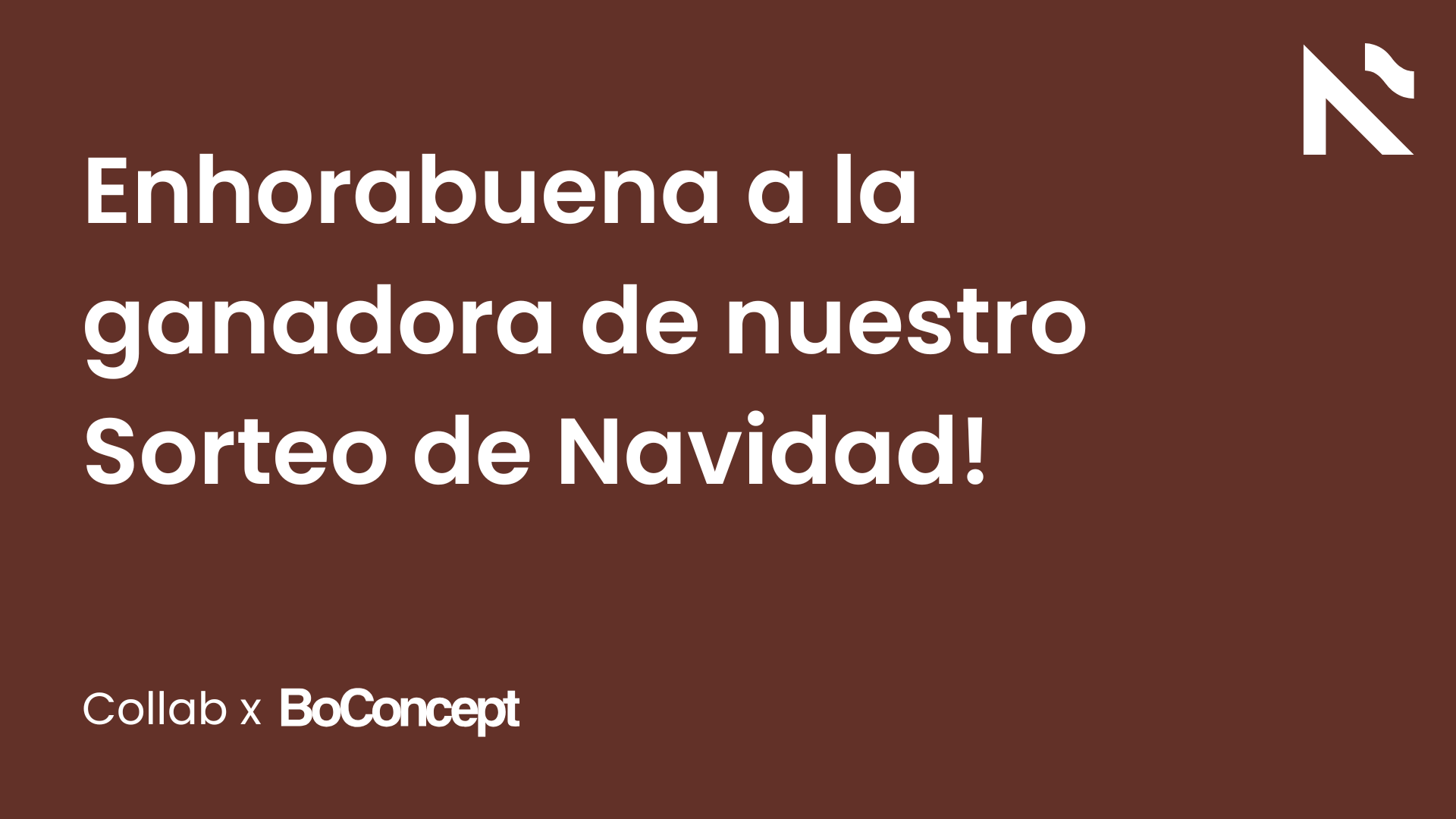 Enhorabuena a la ganadora de nuestro Sorteo de Navidad!