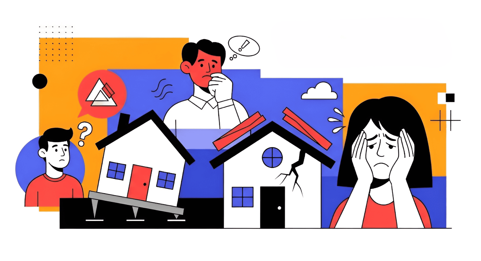 Representación visual de problemas habituales al adquirir una propiedad inmobiliaria