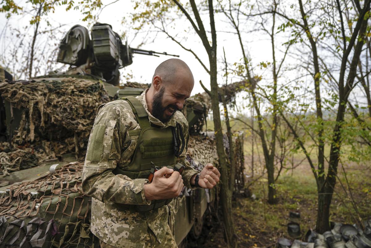 Украинский военный под Бахмутом, 2 октября