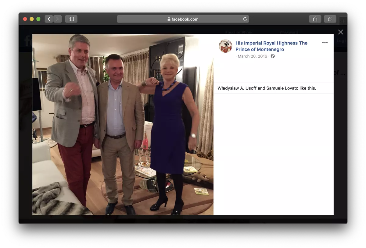 Владимир Кувшинов также назначил Амбассадором МОГО самопровозглашенного принца Черногории