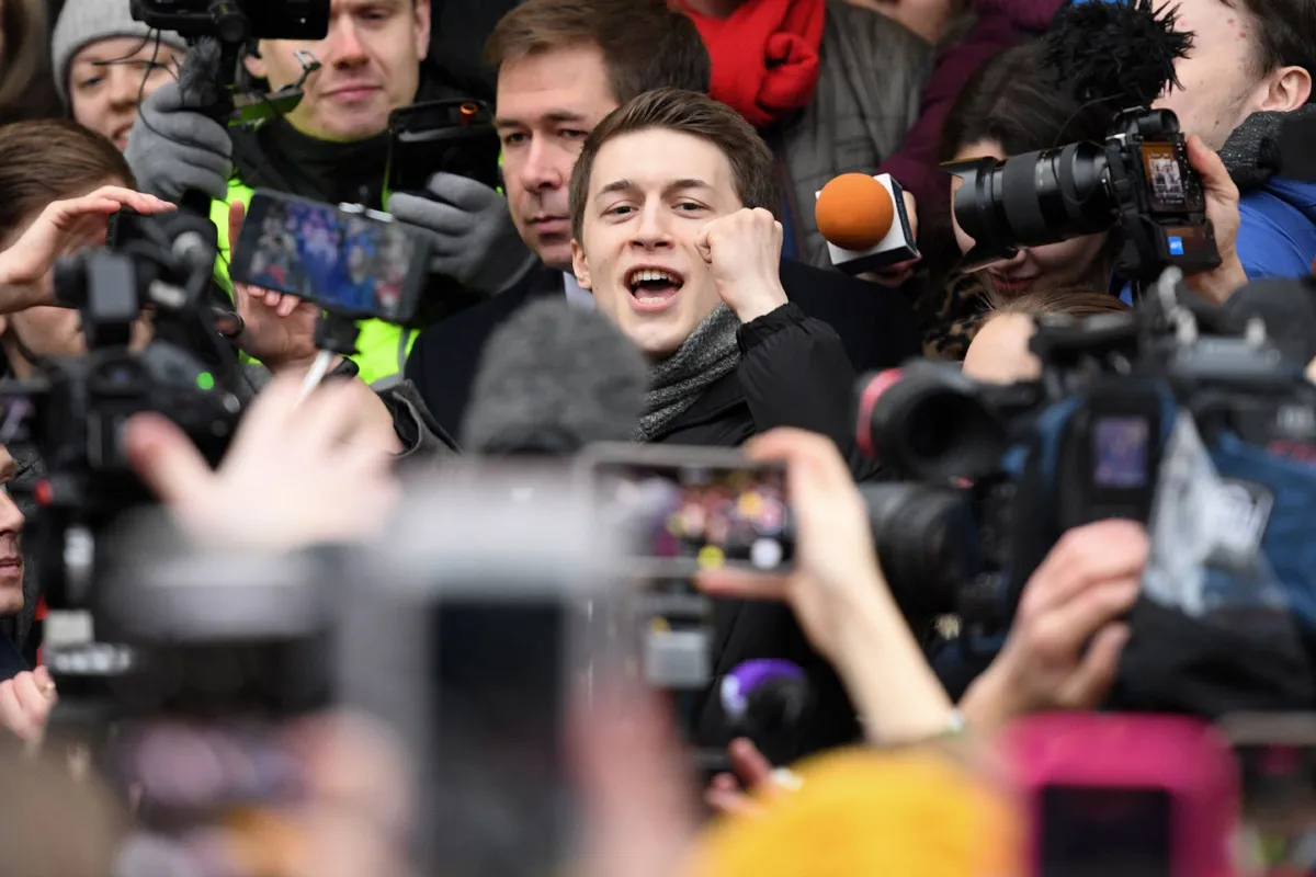 Yegor Zhukov after the announcement of the verdict. December 2019