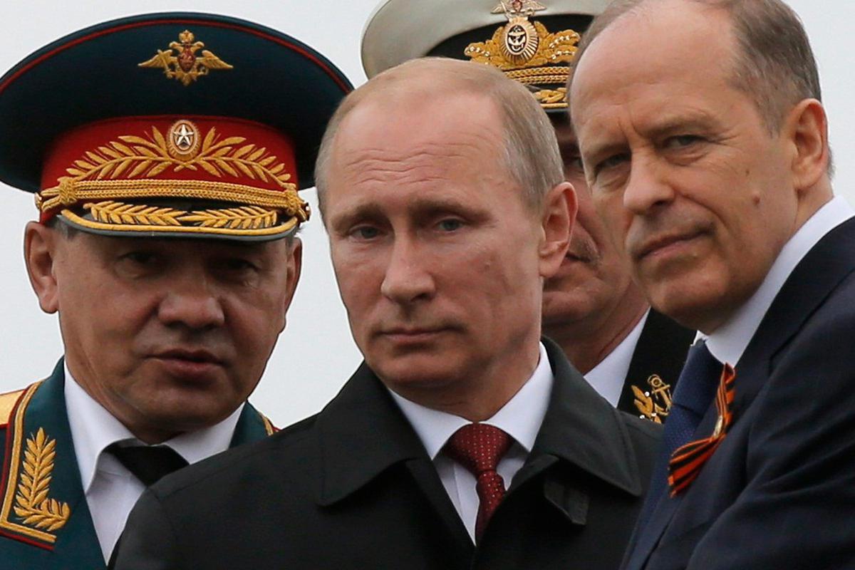 Shoigu, Putin, Bortnikov. Victory Day in Sevastopol. May 9, 2014