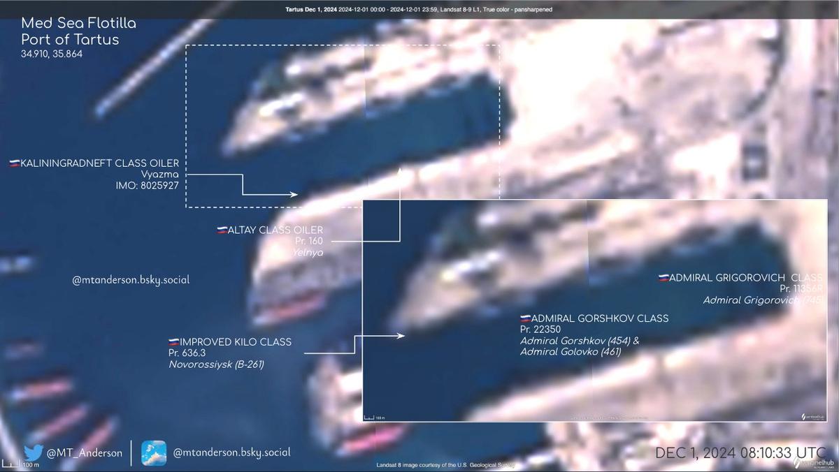 Российские корабли на базе в Тартусе