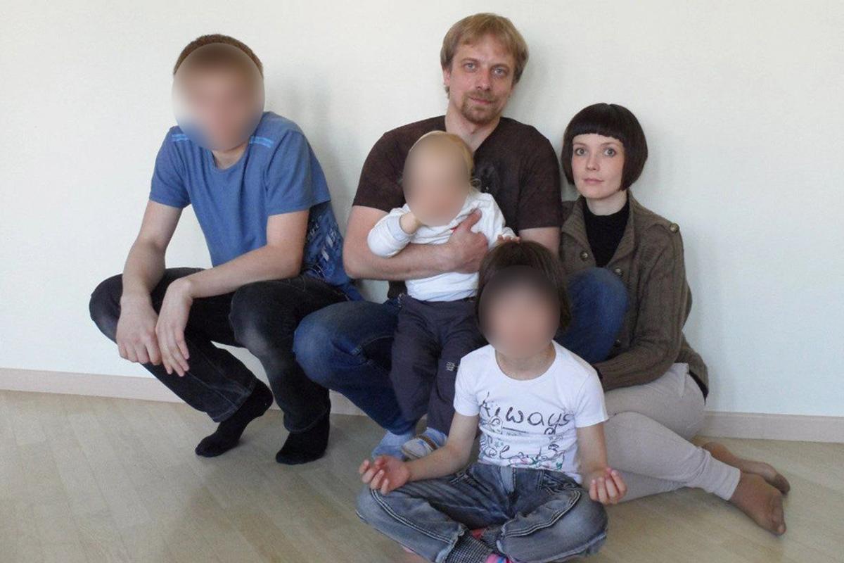 Nikolai Alekseev with his wife and children