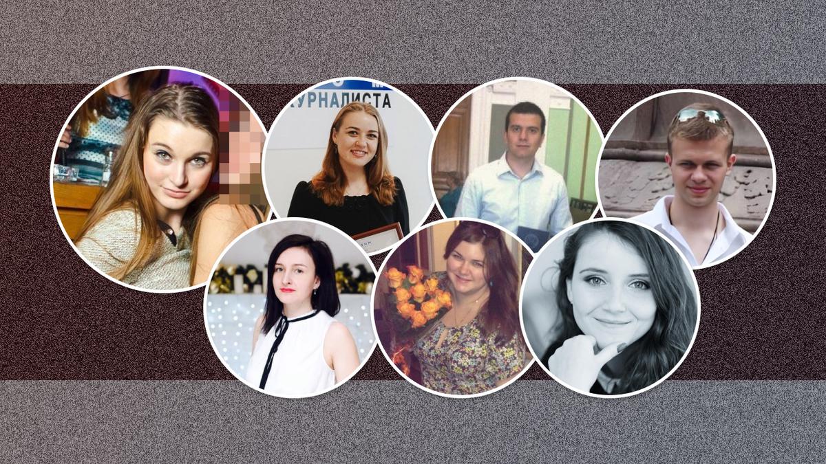 Employees of the department for organizing monitoring of mass media. From left to right, top row: Kristina Mosenz, Elena Shipilova, Alexander Sorgovitsky, Mikhail Sukhorukov. Bottom row: Olga Prudnikova, Daria Pospelova, Tatiana Prokopieva (Shamanaeva)