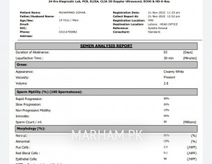 Semen Analysis Report