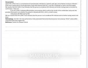 HIV Test Reports Kindly Check