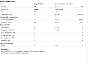 Semen Analysis Report