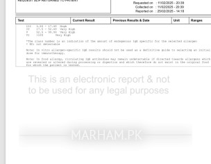 Allergy Test- Report Review 
