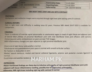 Chronic Knee Infection (reports Attached)