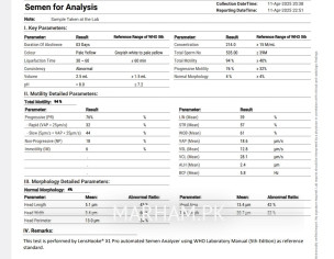 Semen Analysis Report