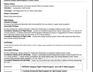 Mammography Report