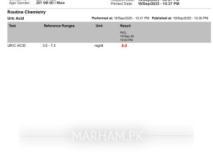 Mild Uric Acid Increase