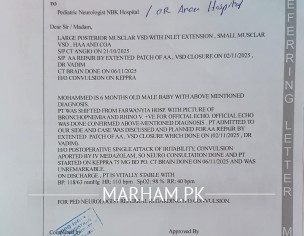 6 Months Infant Had VSD & Aortic Arch Patch