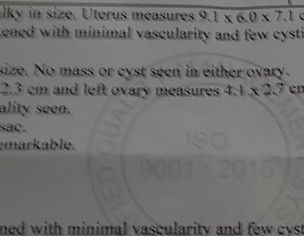 Few Cysts In Endometrium 
