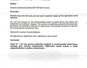 Pain At Right Knee Joint Off & On