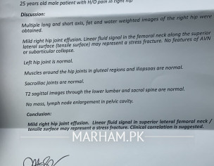 Hip Joint Effusion With Fluid Inside