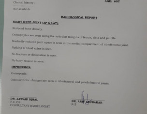 Osteopenia /osteoarthritis