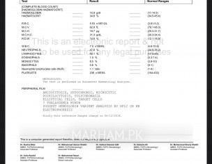 Cbc Report For Anemia And Infection 