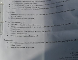 Vission Loss And CRAO