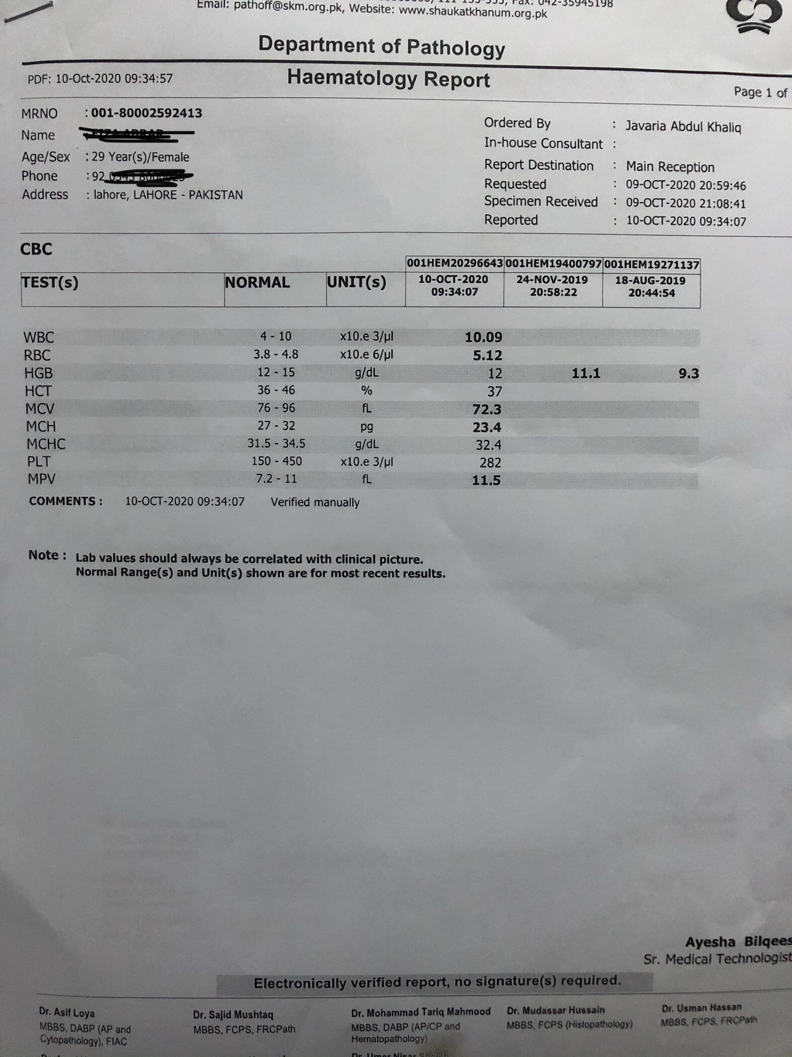 Ask a Hematologist Online for Thalassemia Report