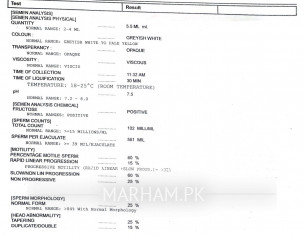 Semen Analysis Report