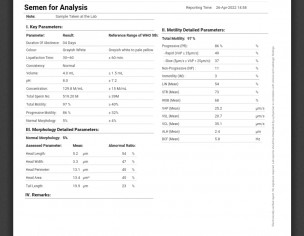 Semen Analysis Report