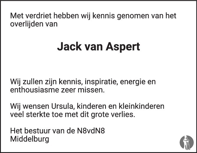Jack van Aspert 14 april 2019 • overlijdensbericht en condoleances ...