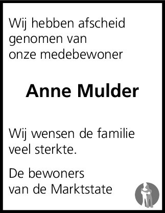 Anne Mulder 16 juni 2015 • overlijdensbericht en condoleances - Mensenlinq