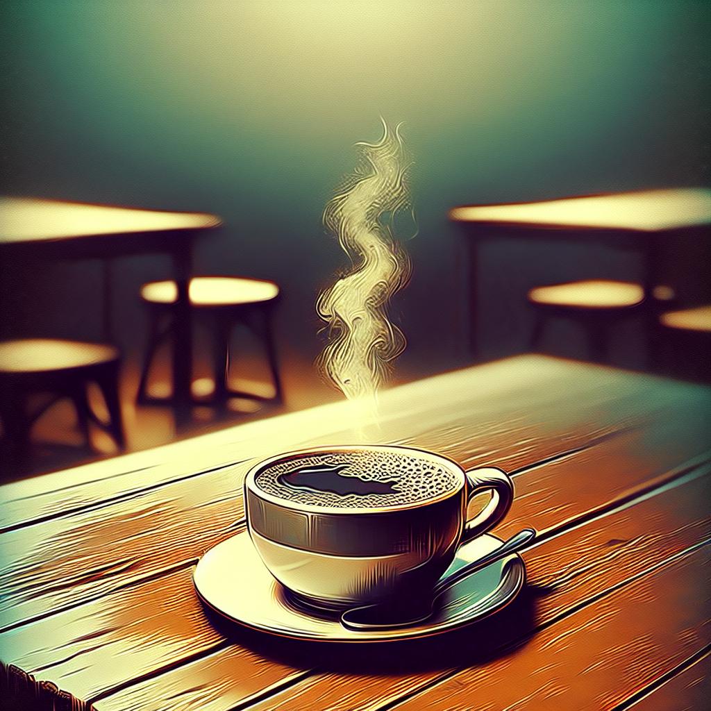 A steaming cup of coffee sits on a table, untouched and unappealing.