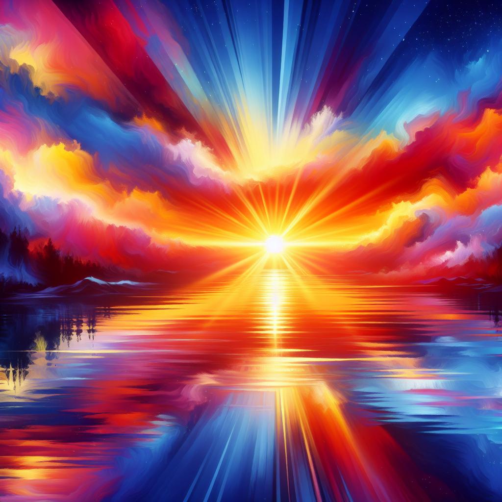 Imagine a vibrant sunset over a calm body of water, where every fear dissolves into rays of inner strength and courage.