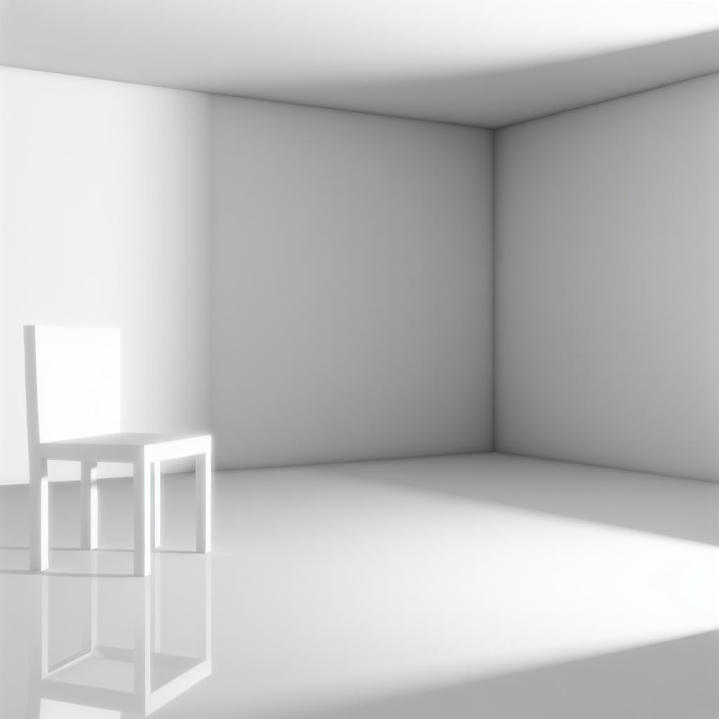 A white room with just a single chair.