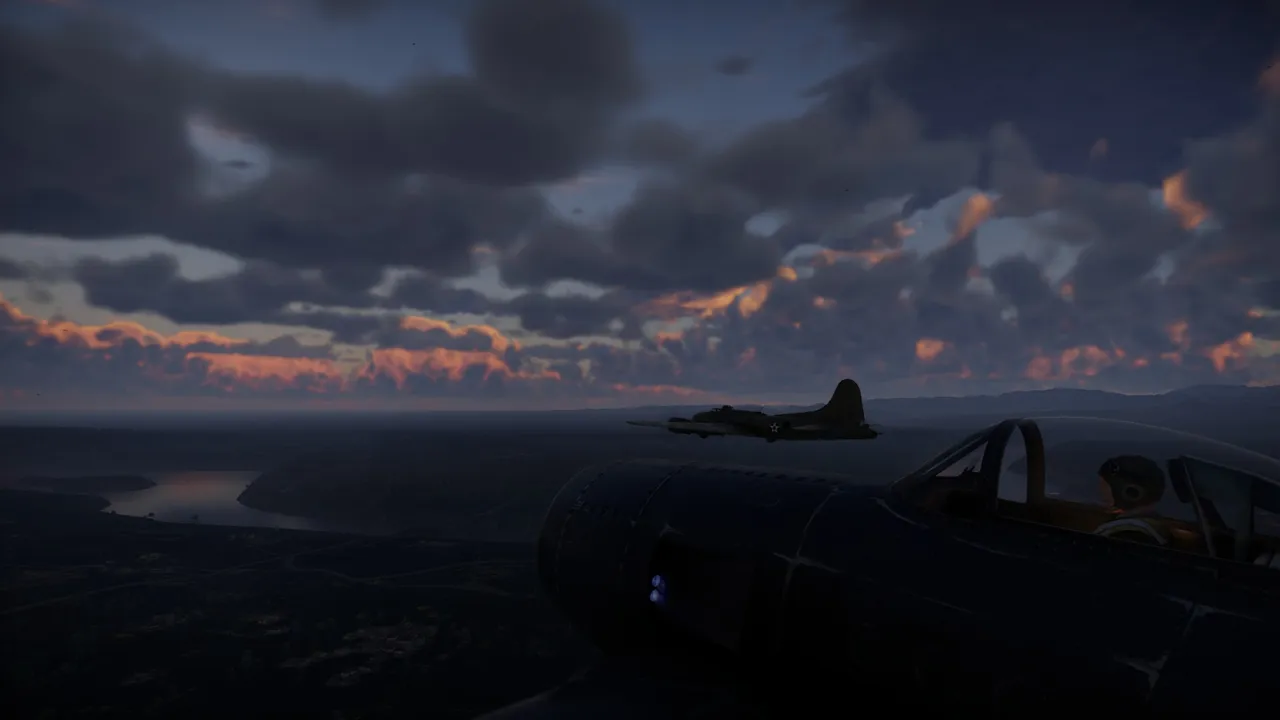 An F8F next to a B17