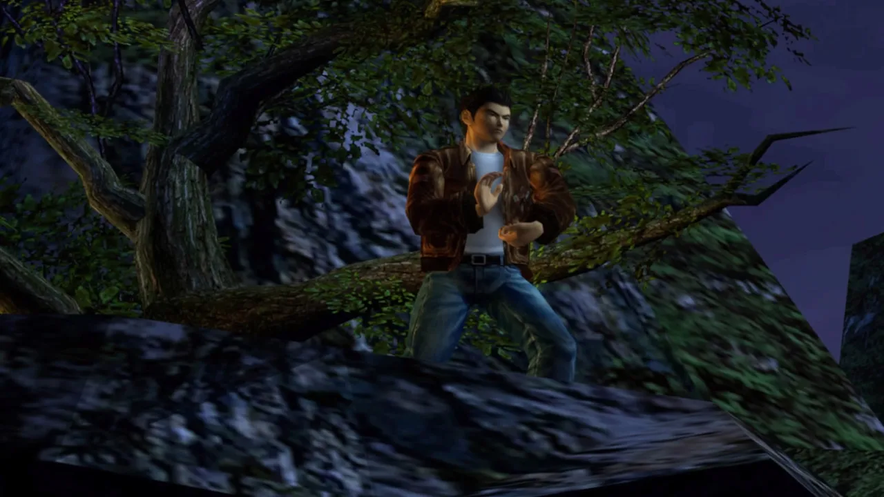 Ryo practicing tai chi on a cliff like a cool guy