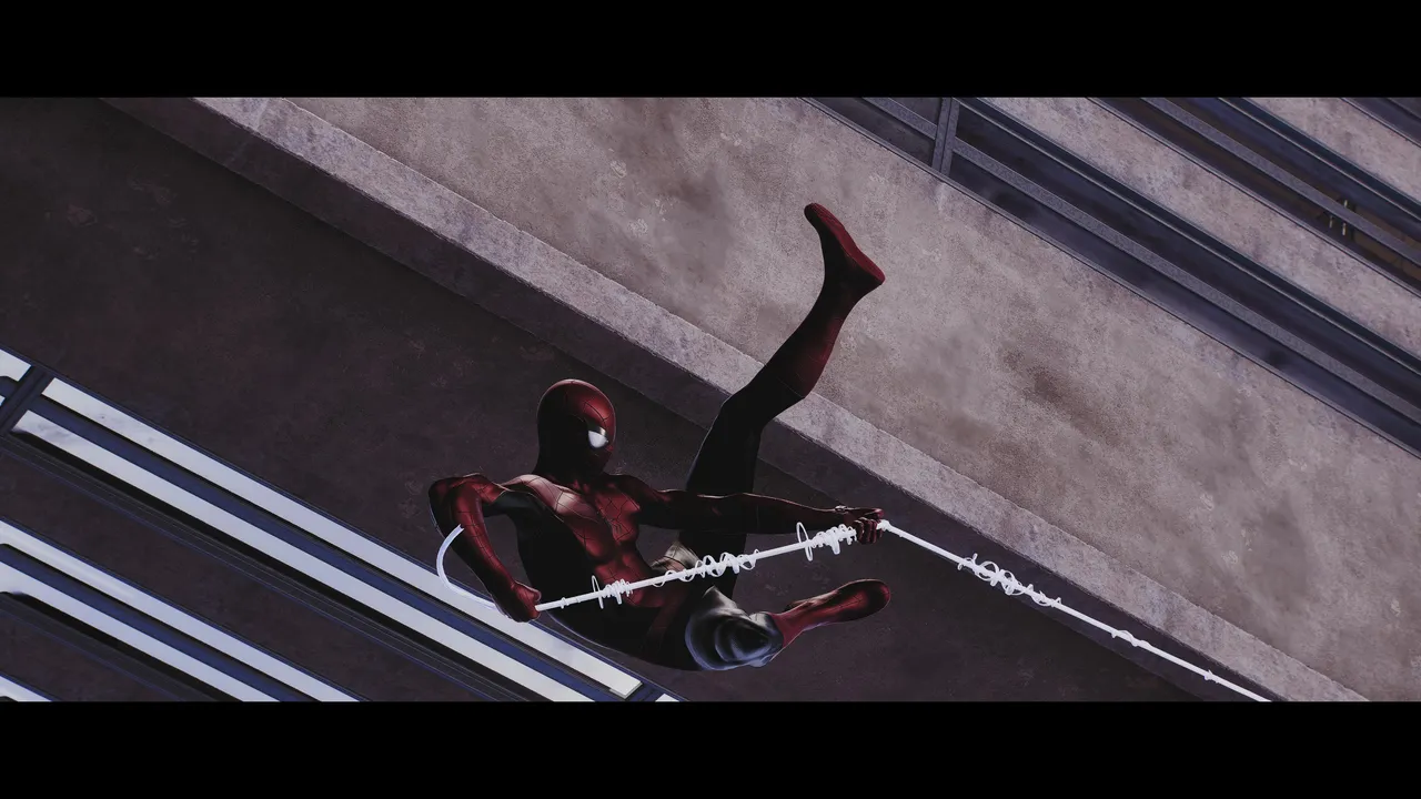 Spider-Man shining through the city.