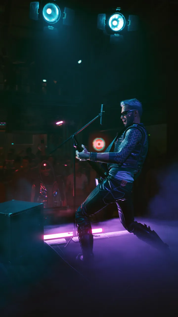 Kerry Eurodyne performing in the Samurai reunion gig