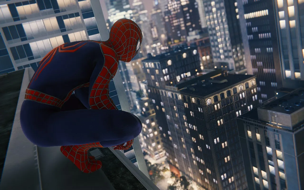 Spider-man looking over the city