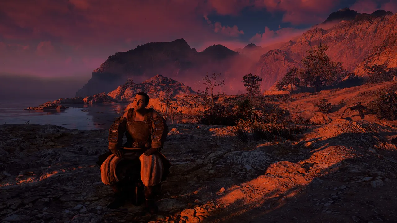 An Oseram watching the sunrise