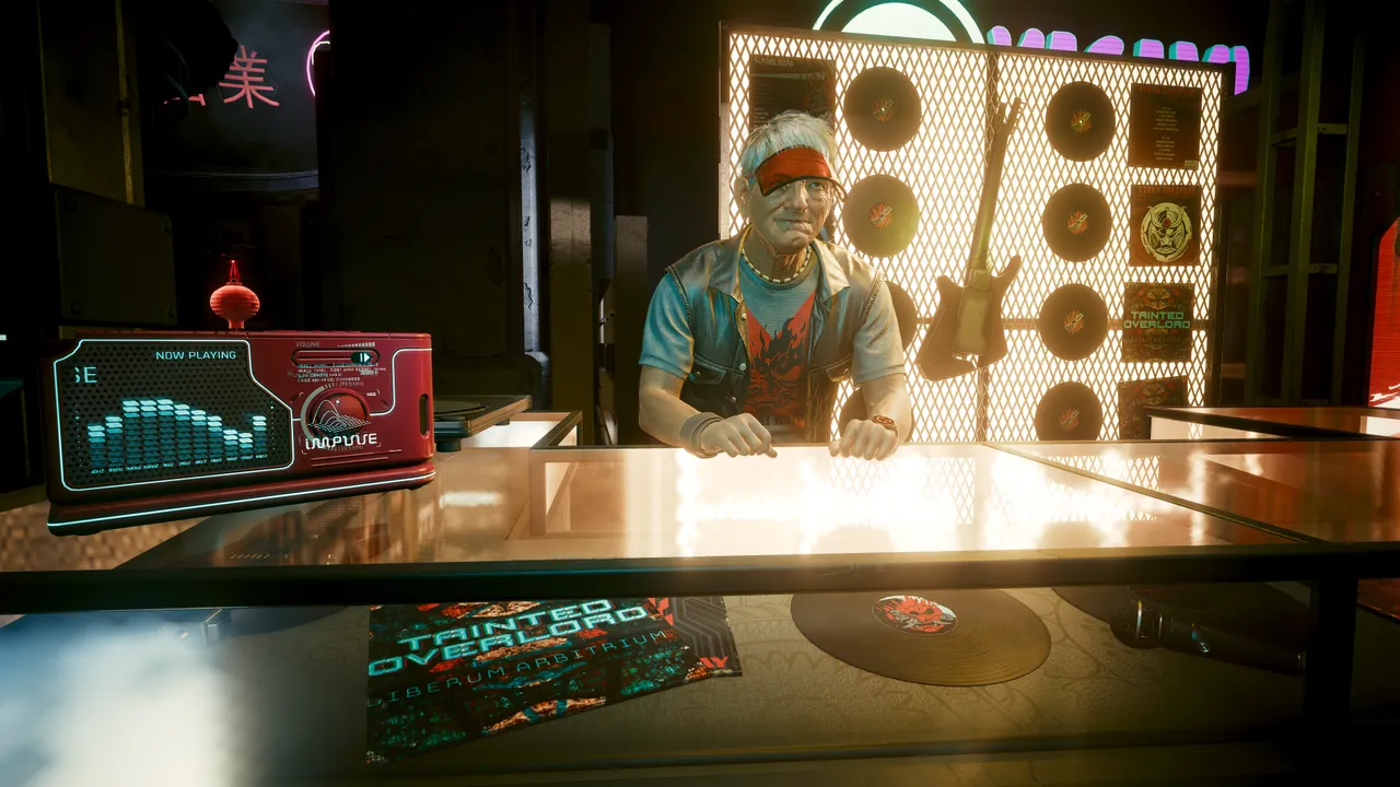 A vendor selling classic music from the 2020's.