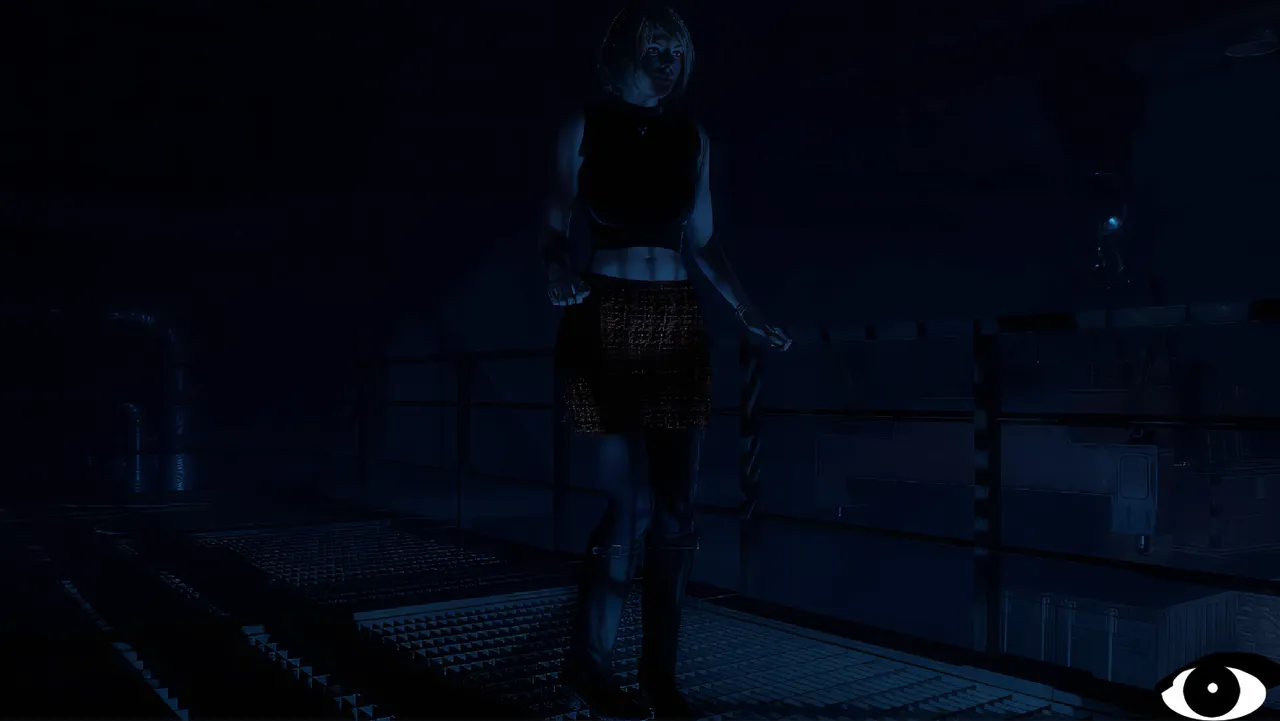 Lighting with a light source in the environment placed face down on the floor in the character.