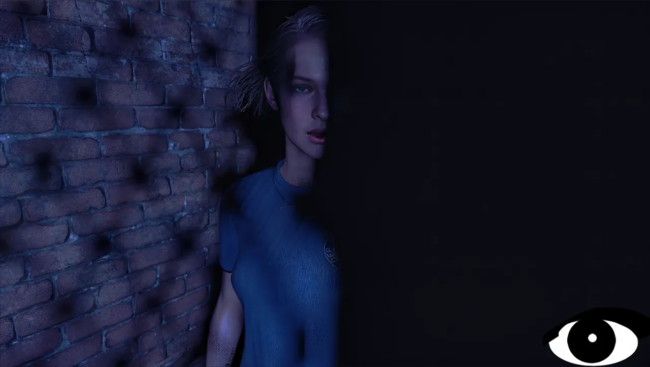 Lighting with a light source in the environment placed in the grid of the object to the side of the character.