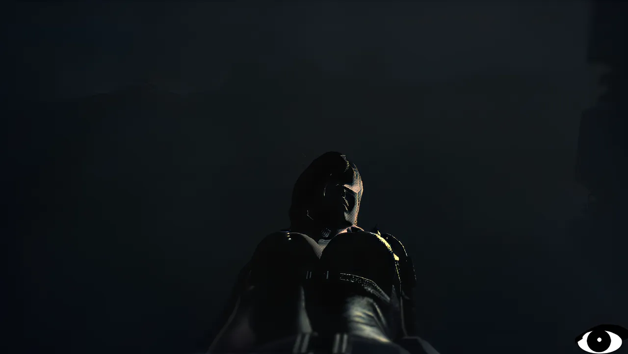 Lighting with a light source in the environment glued to the side of the character's face.