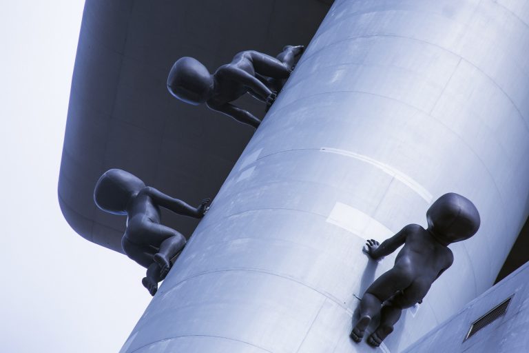 Statues of Babies on TV Tower in Zizkov