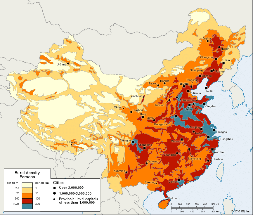 Population Density of China