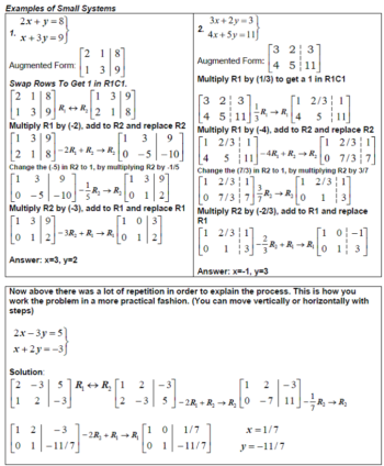 Augmented matrices from equations, 3.5b. Examples – Augmented Matrices | Finite Math