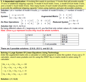Augmented matrices from equations, 3.5b. Examples – Augmented Matrices | Finite Math